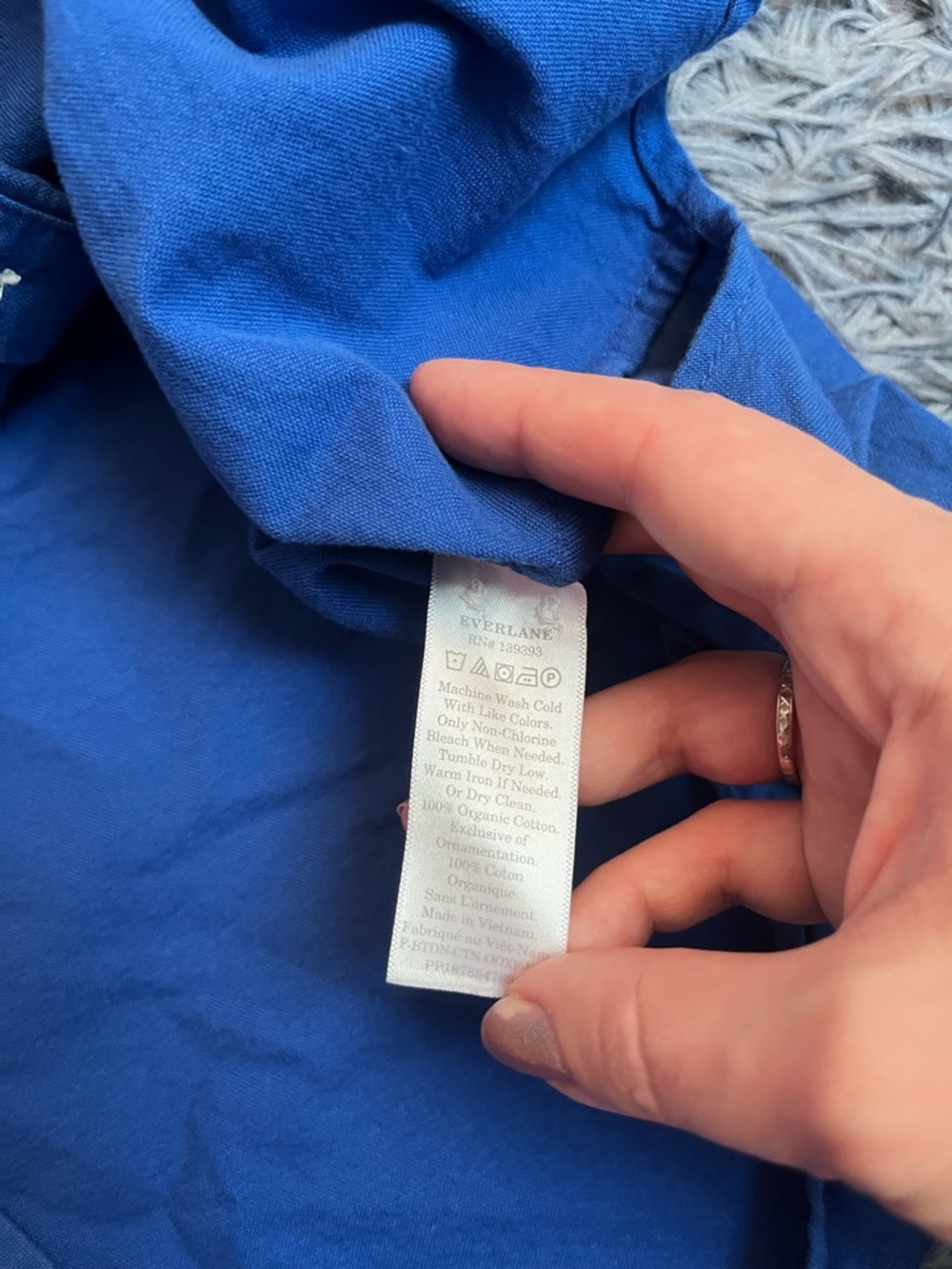 Everlane Royal Blue Cotton Button Down Shirt Size S - Picture 5 of 5